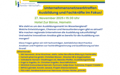 Unternehmensnetzwerktreffen: Ausbildung und Fachkräfte im Fokus